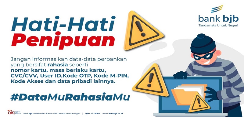 Perkembangan layanan digital di semua sektor kehidupan, mendapat respons positif dari masyarakat. Tak terkecuali inovasi layanan perbankan yang kini berlomba, menawarkan sejumlah fitur online bagi nasabah. Demi memudahkan transaksi keuangan, sekaligus meningkatkan brand perusahaan perbankan tersebut. "Namun demikian, masyarakat mesti waspada. Terhadap kemungkinan penyalahgunaan sistem online, yang mudah terjadi di era digitalisasi perbankan dewasa ini," kata Pemimpin Divisi Corporate Secretary bank bjb, Widi Hartoto