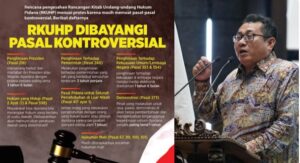 Dewan Perwakilan Rakyat (DPR) telah mengesahkan Rancangan Kitab Undang-undang Hukum Pidana (RKUHP) menjadi undang-undang dalam rapat paripurna yang berlangsung di Gedung DPR RI, Selasa (06/12/2022). Pengesahan RKUHP itu dinilai oleh Serikat Media Siber Indonesia (SMSI) terkesan dipaksakan untuk ditetapkan. SMSI yang beranggotakan sekitar 2000 perusahaan pers siber akan menggungat pengesahan KUHP melalui Mahkamah Konstitusi (MK). Untuk apa terburu-buru disyahkan, sementara sosialiasi kepada masayarakat belum maksimal, dan banyaknya masukan dari berbagai elemen masyarakat, terutama Dewan Pers bersama konstituennya, yang belum terakomodir. “Ini terkesan dipaksakan, pengesahan RKUHP. SMSI khawatir pasal-pasal yang ada, masih banyak yang mengancam pelanggaran HAM, Kemerdekaan Pers dan Demokrasi. Beberapa pasal juga, kami nilai berpotensi mengkriminalisasi karya jurnalistik dan melanggar kebebasan pers,” ujar Ketua Umum SMSI Firdaus didampingi Ketua Bidang Hukum, Arbitrase, dan Legislasi Makali Kumar SH dalam keterangan persnya, Kamis, 8 Desember 2022.