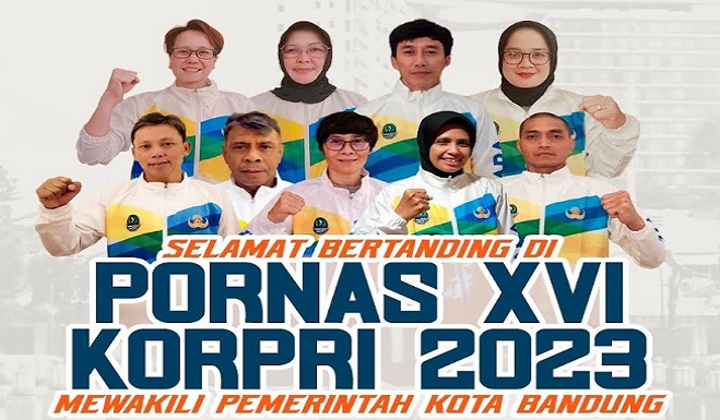 Sebanyak 17 atlet dan satu pelatih yang berstatus Aparatur Sipil Negara (ASN) Kota Bandung mewakili Jawa Barat pada Pekan Olahraga Nasional (Pornas) XVI Korps Pegawai Republik Indonesia (Korpri) 2023 di Kota Semarang, Jawa Tengah, 14-21 Juli 2023. Para ASN Kota Bandung tersebut bertanding dalam beberapa cabang olahraga. Di antaranya bulutangkis, bola voli, bola basket, tenis meja, futsal, senam Korpri. Pelaksana Harian Wali Kota Bandung, Ema Sumarna mendukung penuh seluruh atlet dan pelatih ASN Kota Bandung yang berlaga pada Pornas XVI Korpri 2023.