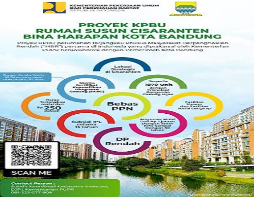 Pemerintah Kota (Pemkot) Bandung bekerja sama dengan Kementerian PUPR akan segera membangun Rumah Susun (Rusun) Cisaranten Bina Harapan Kota Bandung. Kota Bandung jadi kota pertama atau pilot proyek Kerjasama Pemerintah dan Badan Usaha (KPBU) Rusun Cisaranten Bina Harapan. Skema proyek ini di bicarakan pada Rapat Sosialisasi Proyek KPBU Rusun Cisaranten pada Selasa, 29 Agustus 2023 di Grand Tjokro Premiere Bandung. Nantinya, masyarakat umum berdomisili kota Bandung berpengahasilan minimal Rp4 juta, dengan surat pernyataan belum mempunyai rumah bisa mendapatkan rusun tipe studio dengan cicilan mulai dari Rp1,35 juta/bulan.